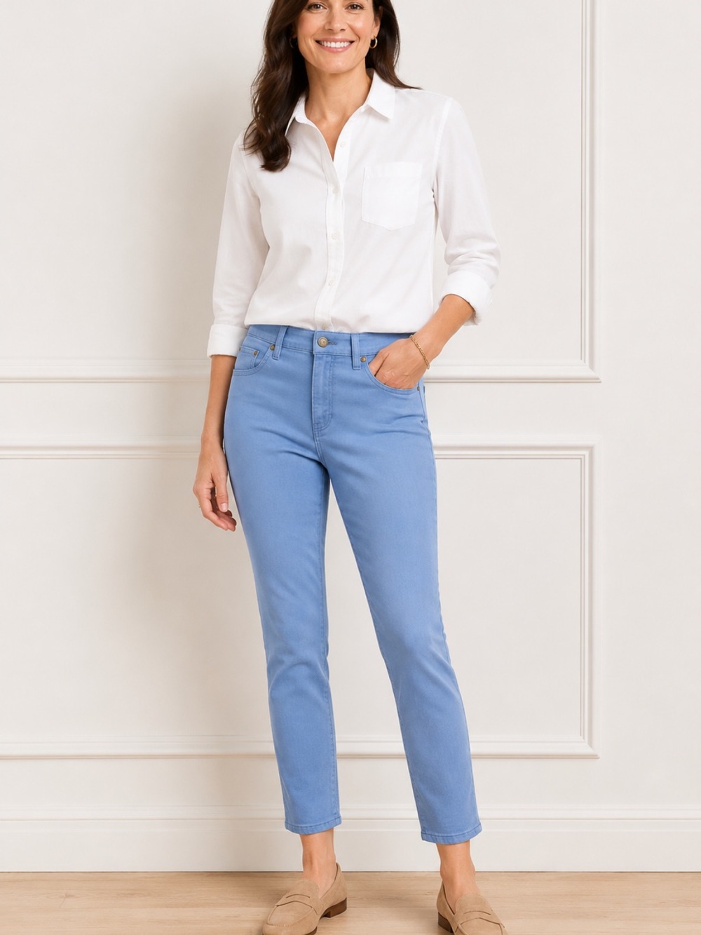 Talbots Women's Sky Blue Slim Ankle Jeans Size 8